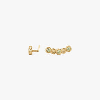 Rounded Gem Dots Earclimber - Venstre øre