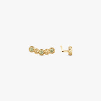 Rounded Gem Dots Earclimber - Højre øre