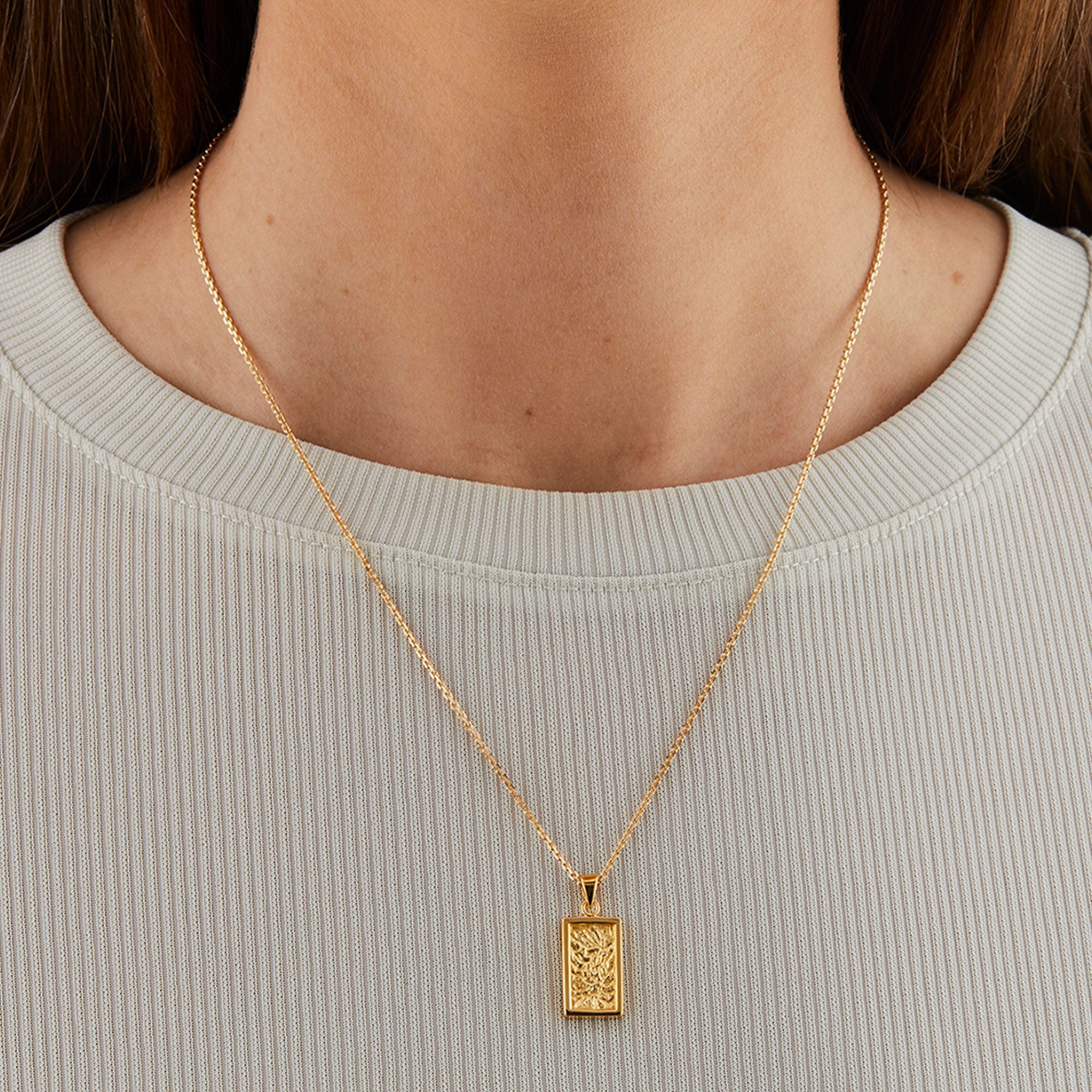 Firkantet Tekstur Halskæde