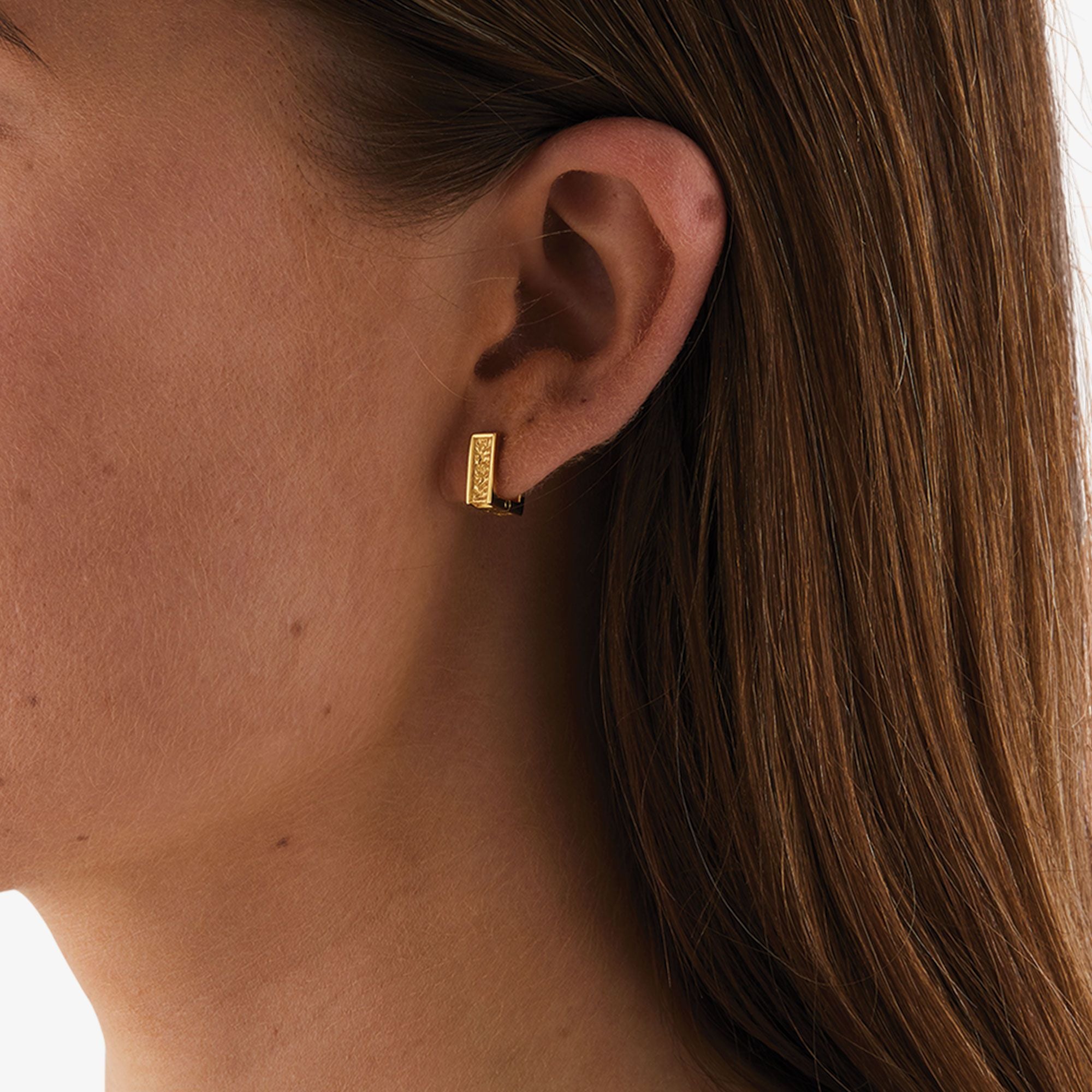 Lille Firkantet Tekstur Øreringe