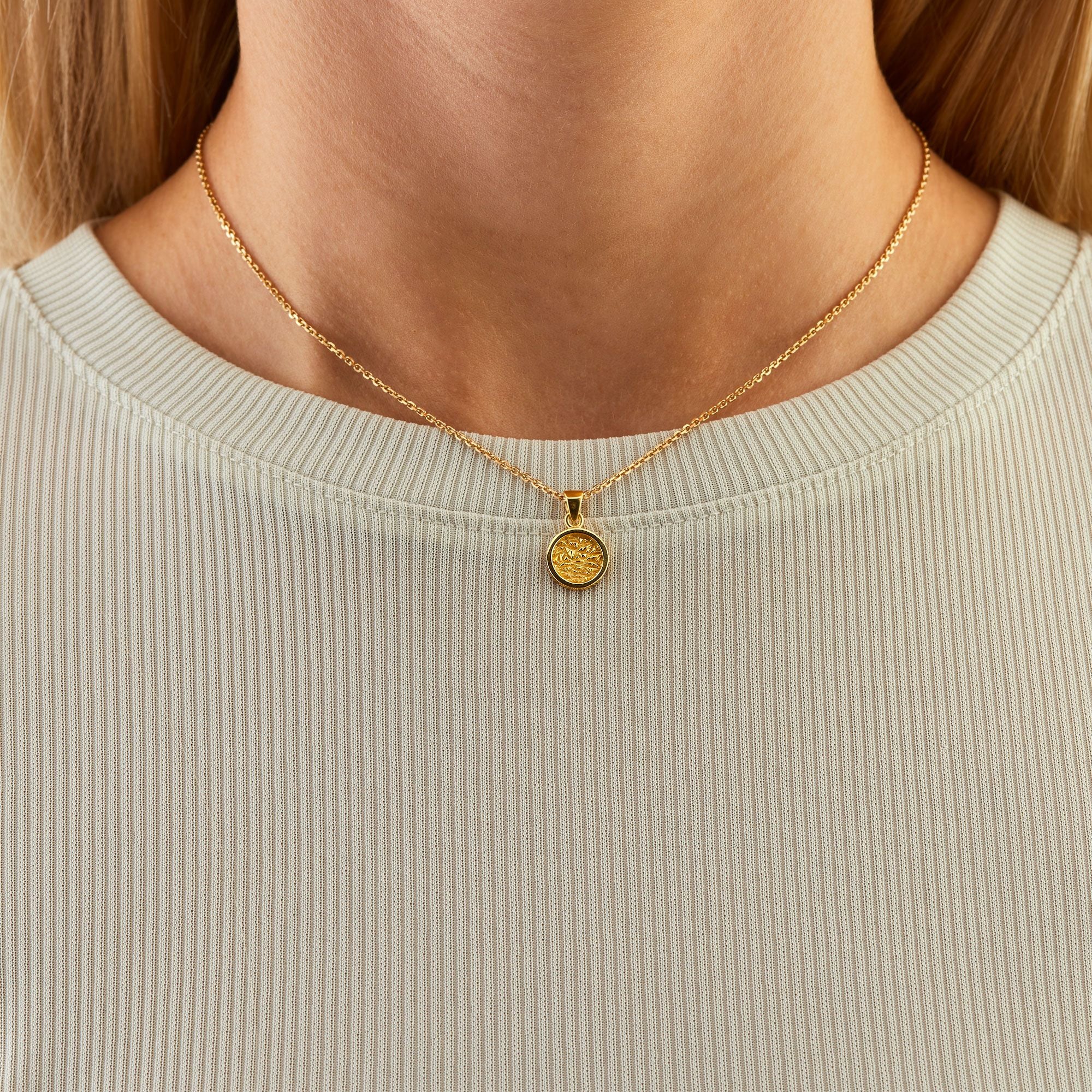 Mini Rund Tekstur Halskæde